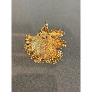 Vintage Gold Dipped Leaf Pendant